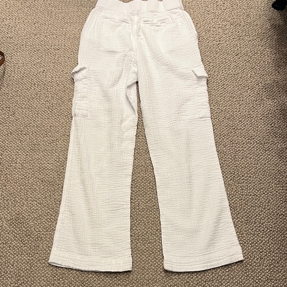 Time and Tru White Cotton Textured Fabric Pants - Picture 10 of 14